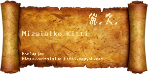 Mizsialko Kitti névjegykártya